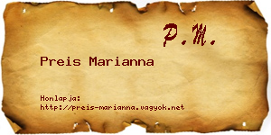 Preis Marianna névjegykártya